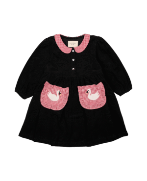 swan detail pocket mini dress