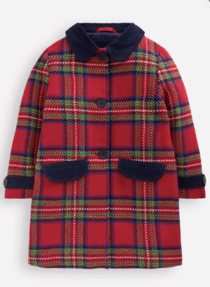 tartan kids wool coat