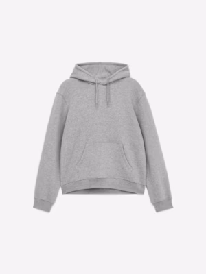 grey hooded sweatshirt