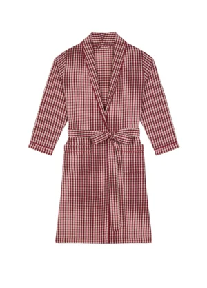 rust gingham dressing gown