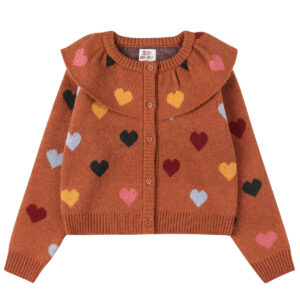 brown heart cardigan