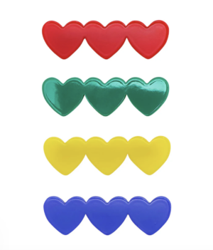 heart acetate hair clips