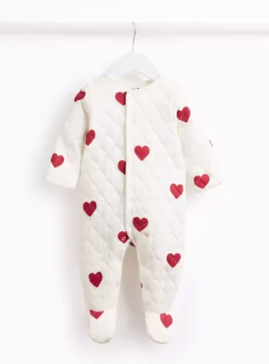 quilted heart sleepsuit
