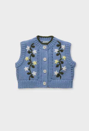 blue knit vest