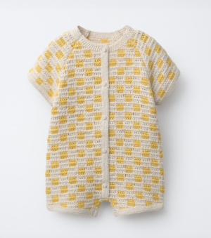 yellow crochet romper