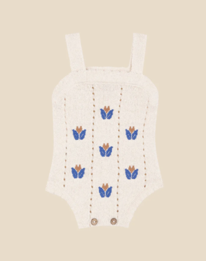 knit floral romper