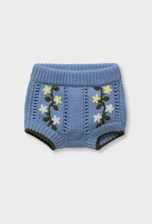 blue knit bloomers