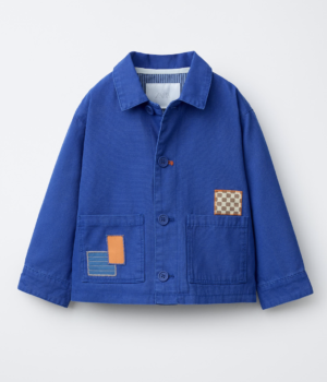 blue patchwork jacket