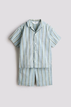 stripe boys shirt and shorts