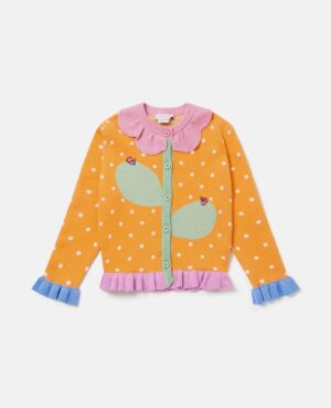 girls floral crochet cardigan