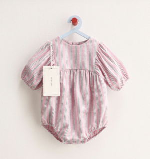 red striped baby romper