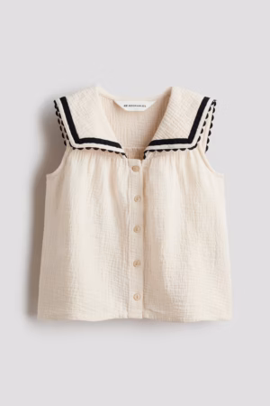 sailor collar muslin blouse