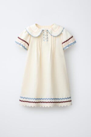 linen ric rac dress