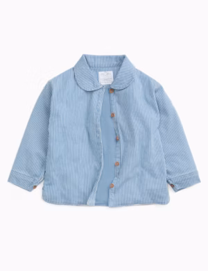 blue striped quilted jacket