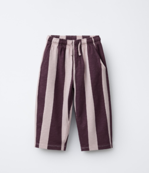 burgundy striped trousers