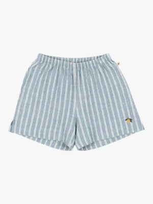 blue striped shorts