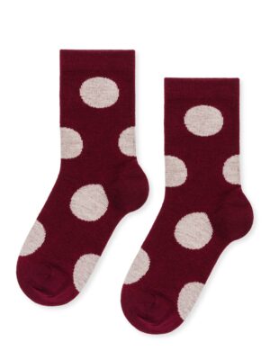 burgundy polka dot socks