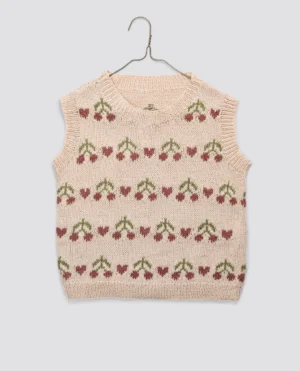cherry heart knit vest