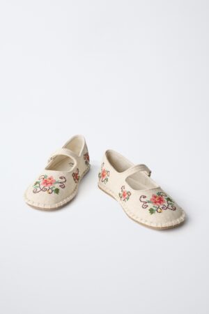 girls embroidered flats