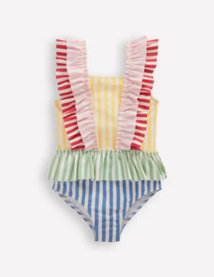bright striped swimsuit