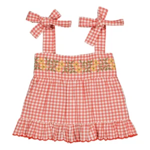 red gingham top