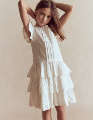 ivory pin tuck dress