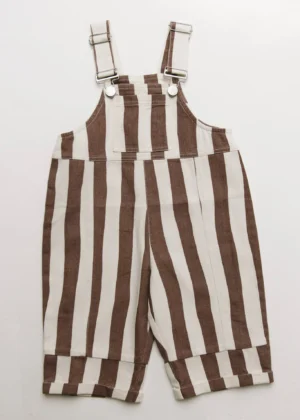 kids chocolate striped dungarees