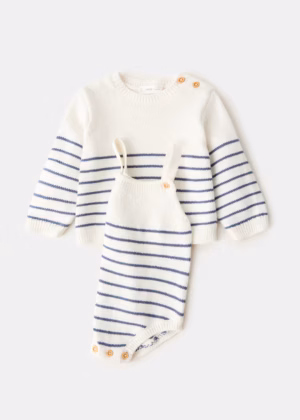 nautical striped knit romper