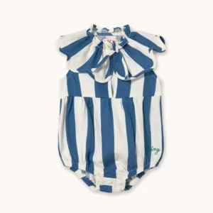 navy striped romper