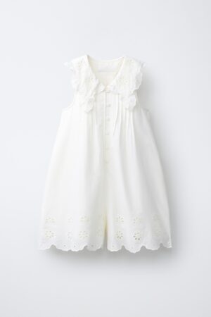 white floral peter pan collar jumpsuit