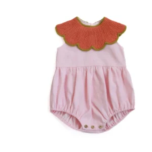 pink romper with collar