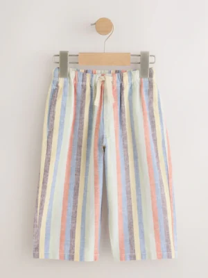 rainbow linen striped trousers