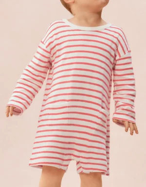 red striped relaxed romper
