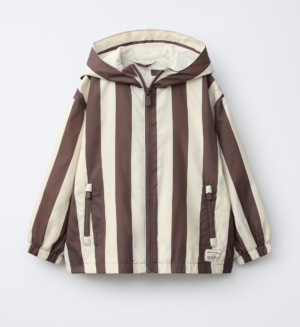 striped raincoat