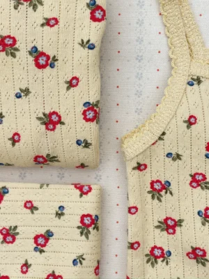 pointelle floral leggings