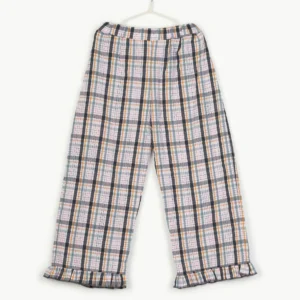 plaid frill pants