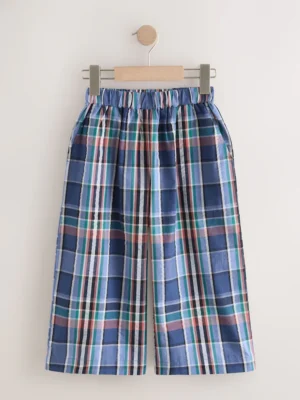 blue check trousers