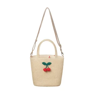 kids crochet cherry basket
