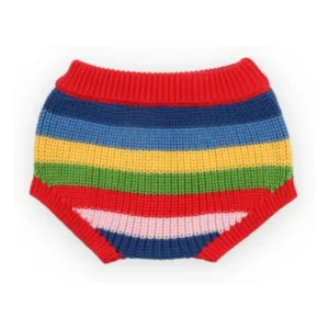 rainbow striped knit baby bloomers